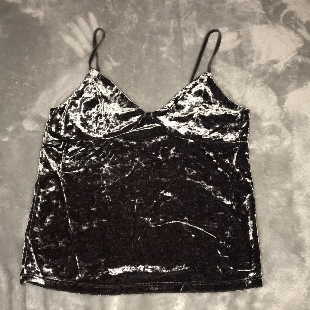 Grey velvet tanktop